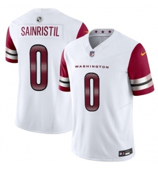 Men's Washington Commanders #0 Mike Sainristill White 2025 F.U.S.E. Vapor Limited Football Stitched Jersey