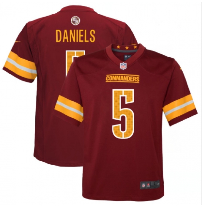 Youth Washington Commanders #5 Jayden Daniels Burgundy Vapor Limited Football Stitched Jersey