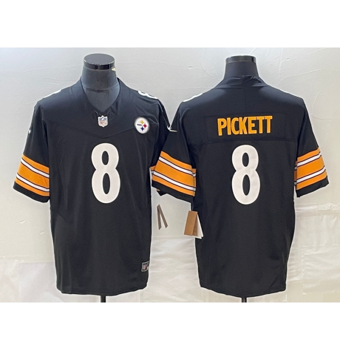 Men's Nike Pittsburgh Steelers #8 Kenny Pickett Black 2023 F.U.S.E. Vapor Untouchable Stitched Jersey