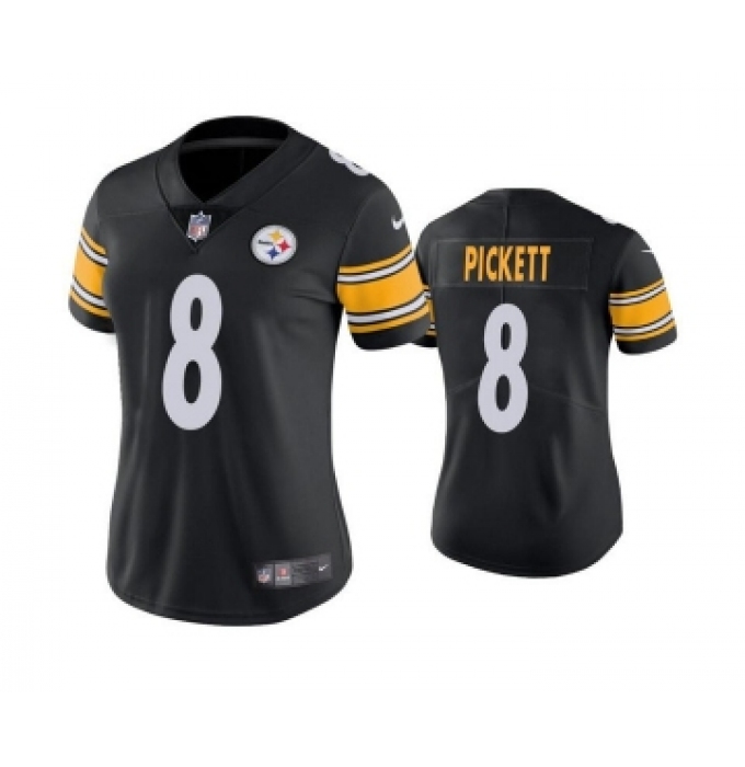 Women's Pittsburgh Steelers #8 Kenny Pickett Black Vapor Untouchable Limited Stitched Jersey(Run Small)