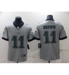 Men's Philadelphia Eagles #11 A. J. Brown Gray Vapor Untouchable Limited Stitched Jersey