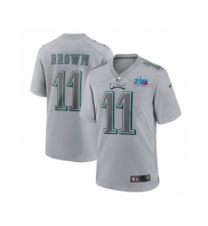 Men's Philadelphia Eagles #11 A.J. Brown Gray Super Bowl LVII Atmosphere Fashion Stitched Game Jersey