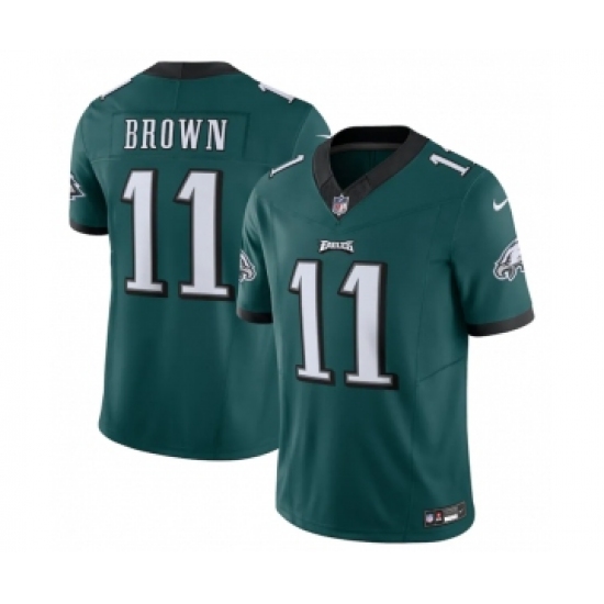 Men's Philadelphia Eagles #11 A.J. Brown Green 2023 F.U.S.E. Vapor Untouchable Limited Stitched Football Jersey