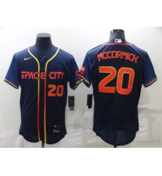 Men's Houston Astros #20 Chas McCormick 2022 Navy Blue City Connect Cool Base Stitched Jersey