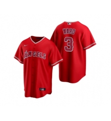 Men's Los Angeles Angels #3 Waylor Ward Red Cool Base Stitched Jersey