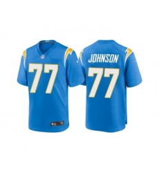 Men's Los Angeles Chargers #77 Zion Johnson Blue Limited Stitched Jersey