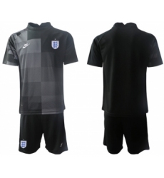 Men's England Custom Custom Black Goalkeeper Soccer Jersey Suit