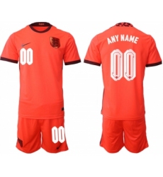 Men's England Custom Orange Away Soccer Jersey Suit