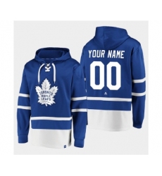 Men's Toronto Maple Leafs Active Player Custom Blue All Stitched Sweatshirt Hoodie