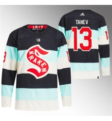 Men's Seattle Kraken #13 Brandon Tanev Deep Sea Blue 2024 Winter Classic Primegreen Stitched Jersey