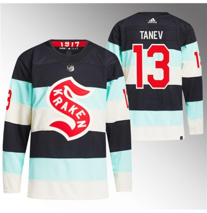 Men's Seattle Kraken #13 Brandon Tanev Deep Sea Blue 2024 Winter Classic Primegreen Stitched Jersey