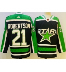 Men's Dallas Stars #21 Jason Robertson Black 2022 Reverse Retro Authentic Jersey