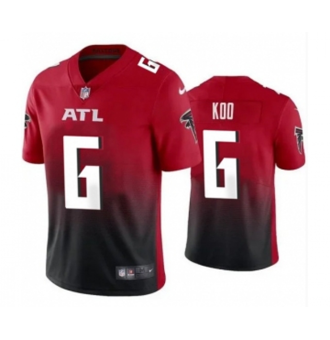 Men's Atlanta Falcons #6 Younghoe Koo New Black Red Vapor Untouchable Limited Stitched Jersey