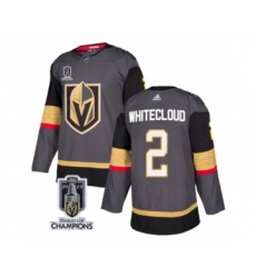 Men's Vegas Golden Knights #2 Zach Whitecloud Gray 2023 Stanley Cup Champions Stitched Jersey