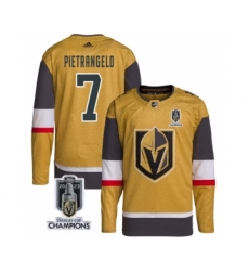 Men's Vegas Golden Knights #7 Alex Pietrangelo Gold 2023 Stanley Cup Champions Stitched Jersey