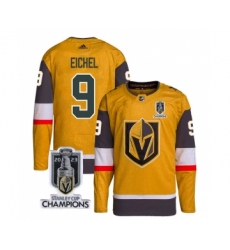 Men's Vegas Golden Knights #9 Jack Eichel Gold 2023 Stanley Cup Champions Stitched Jersey