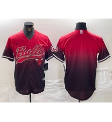 Men's Chicago Bulls Blank Red Black Stitched Baseball Jersey