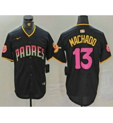 Men's San Diego Padres #13 Manny Machado Black 20th Anniversary Cool Base Stitched Jersey