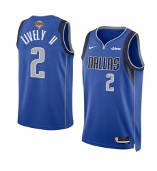 Men's Dallas Mavericks #2 Dereck Lively II Blue 2024 Finals Icon Edition Stitched Basketball Jersey