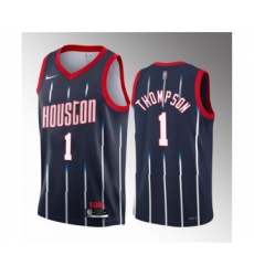 Men's Houston Rockets #1 Amen Thompson Navy 2023 Draft City Edition Stitched Basketball Jersey