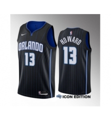 Men's Orlando Magic #13 Jett Howard Black 2023 Draft Icon Edition Stitched Basketball Jersey