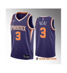 Men's Phoenix Suns #3 Bradley Beal Purple Icon Edition Stitched Basketball Jersey