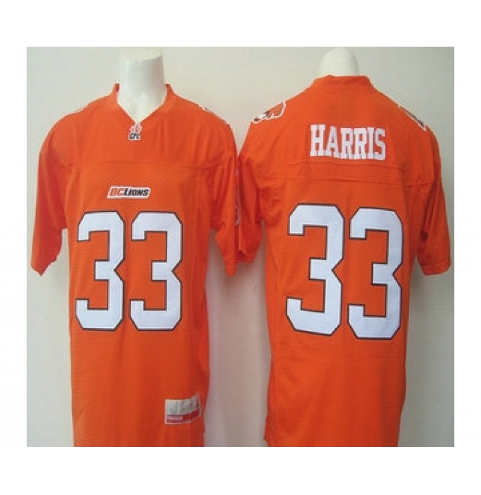 CFL BC Lions #33 Andrew Harris Orange Jersey