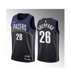 Men's Indiana Pacers #26 Ben Sheppard Blue 2023 Draft City Edition Stitched Basketball Jersey