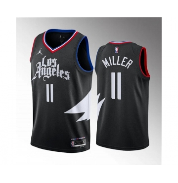 Men's Los Angeles Clippers #11 Jordan Miller Black 2023 Draft Statement Edition Stitched Jersey