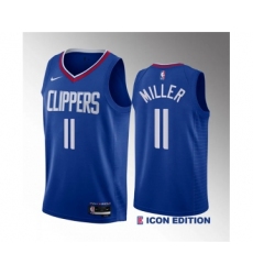 Men's Los Angeles Clippers #11 Jordan Miller Blue 2023 Draft Icon Edition Stitched Jersey