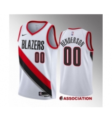 Men's Portland Trail Blazers #00 Scoot Henderson White 2023 Draft Association Edition Stitched Basketball Jersey