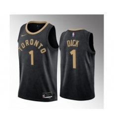 Men's Toronto Raptors #1 Gradey Dick Black 2023 Draft City Edition Stitched Basketball Jersey