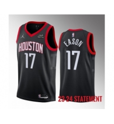 Men's Houston Rockets #17 Tari Eason Black 2023 Statement Edition Stitched Basketball Jersey