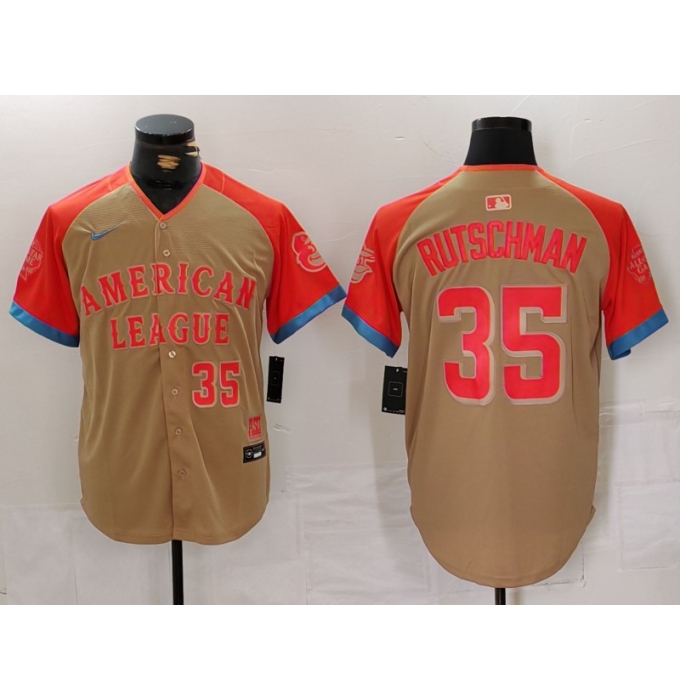 Men's Baltimore Orioles #35 Adley Rutschman Number Cream 2024 All Star Limited Stitched Jersey