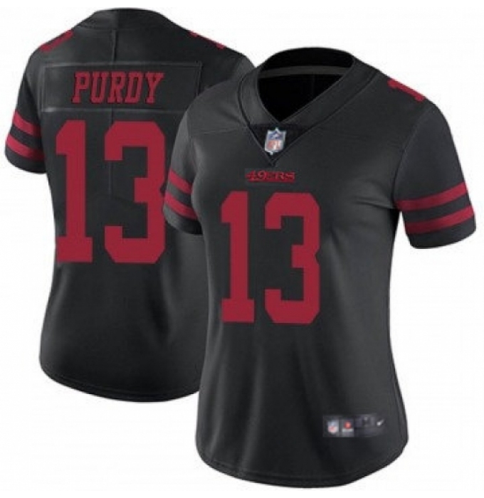 Women San Francisco 49ers #13 Brock Purdy New Black 2023 F U S E Stitched Football Jersey