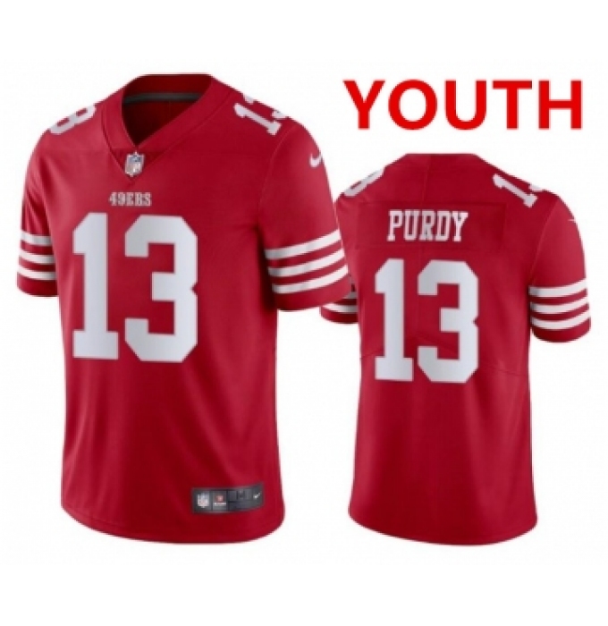 Youth Nike San Francisco 49ers #13 Brock Purdy Red Vapor Untouchable Limited Stitched Football Jersey