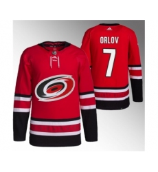 Men's Carolina Hurricanes #7 Dmitry Orlov Red Stitched Jersey