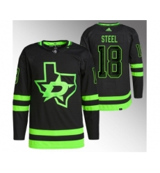 Men's Dallas Stars #18 Sam Steel Black Stitched Jersey