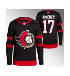 Men's Ottawa Senators #17 Zack MacEwen Black Premier Breakaway Stitched Jersey