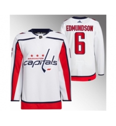 Men's Washington Capitals #6 Joel Edmundson White Stitched Jersey