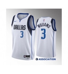 Men's Dallas Mavericks #3 Grant Williams White Association Edition Stitched Basketball Jersey