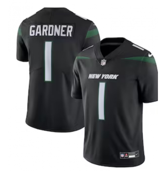 Men's Nike New York Jets #1 Ahmad Sauce Gardner Black Vapor Untouchable Limited Jersey