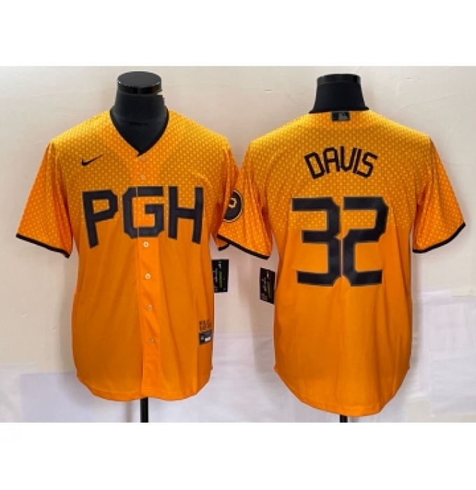 Men's Nike Pittsburgh Pirates #32 Henry Davis Yellow 2023 City Connect Stitched Jersey