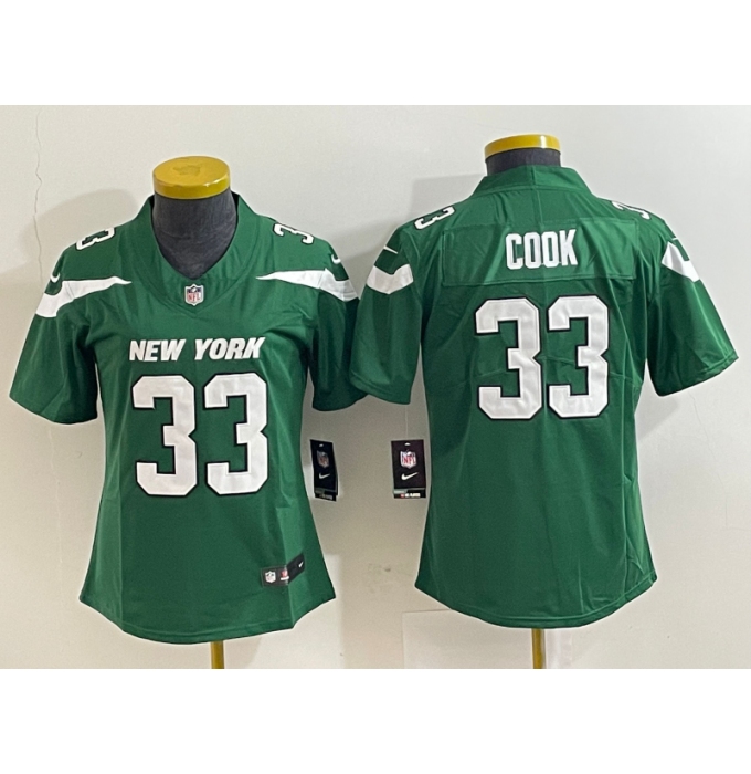 Women's Nike New York Jets #33 Dalvin Cook Green Stitched Vapor Untouchable Limited Jersey