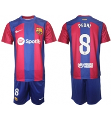 Men's Barcelona #10 Ronaldinho Blue Red 2023-24 Home Soccer Jersey