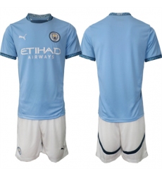 Men's Manchester United Custom 2024-25 Blue Home Soccer Jersey Suit