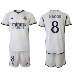 Men's Real Madrid #8 Kroos 2023-24 White Home Soccer Jersey