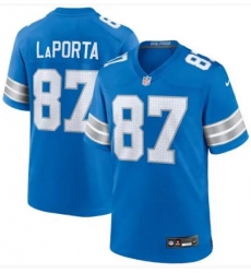 Men's Detroit Lions #87 Sam Laporta Blue 2024 F.U.S.E. Vapor Limited Stitched Jersey