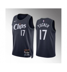 Men's Los Angeles Clippers #17 P.j. Tucker Navy 2023-24 City Edition Stitched Jersey