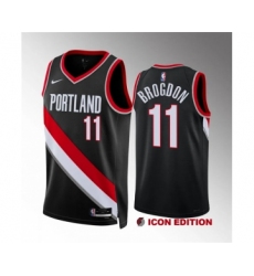 Men's Portland Trail Blazers #11 Malcolm Brogdon Black Icon Edition Stitched Basketball Jersey